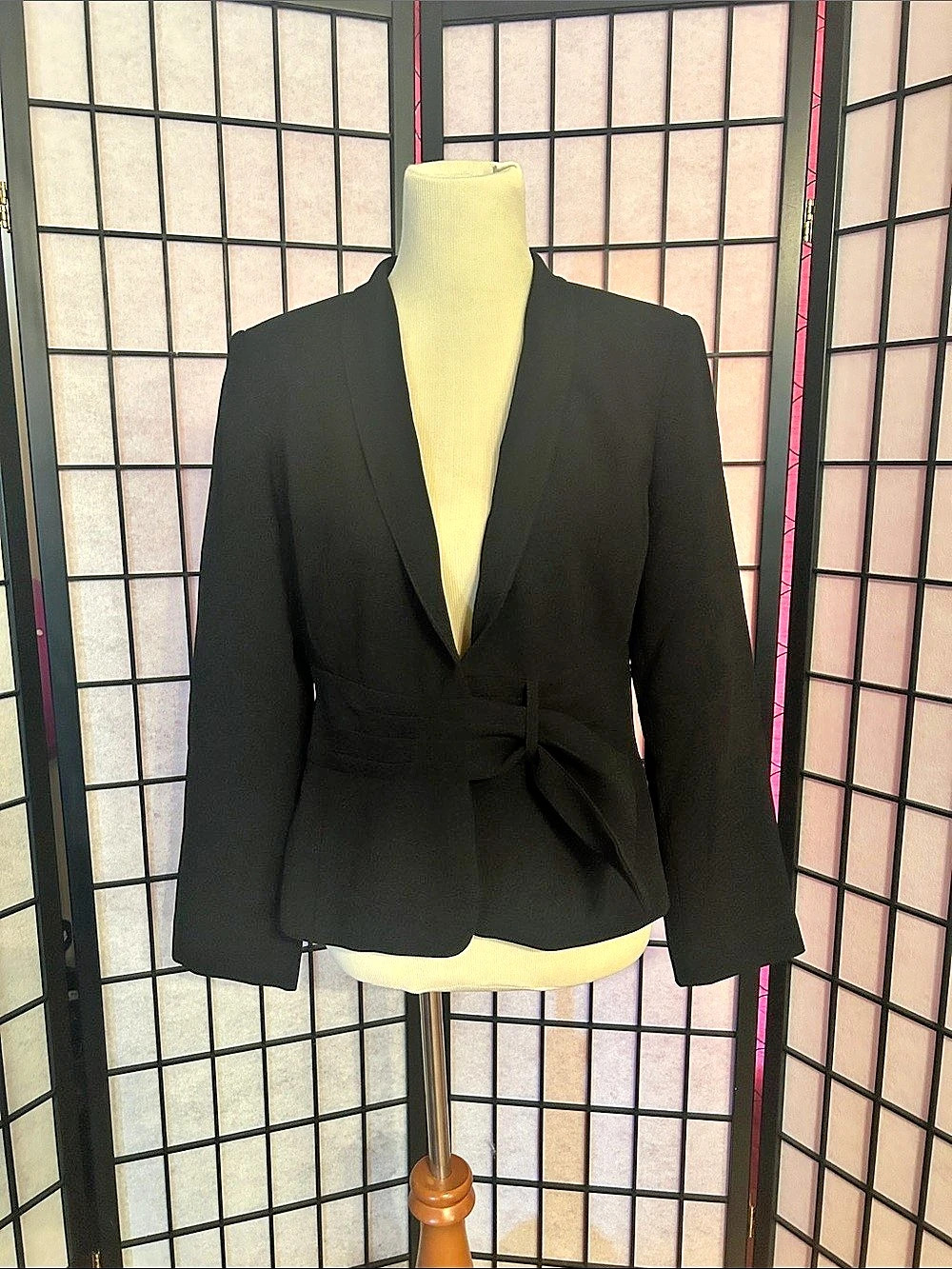 Wrap Front Black Blazer Like New